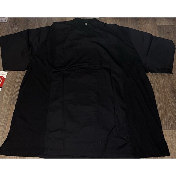 Chef Works Springfield Men's Black 4XL Vented Coat BCSZ009 Short Sleeve Zip - Picture 4 of 5